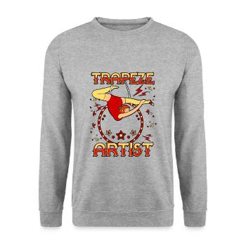 Artiste trapèze - Sweat-shirt Unisexe - gris chiné - Devant - Alina (178cm) & Michal (187cm)