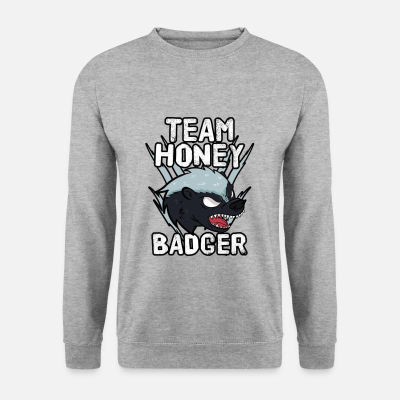 Team Honey Badger - Unisex Pullover - Weißgrau meliert