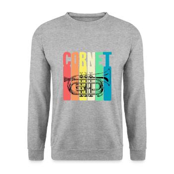 cornet - Unisex Sweatshirt - salt & pepper - Front - Alina (178cm) & Michal (187cm)