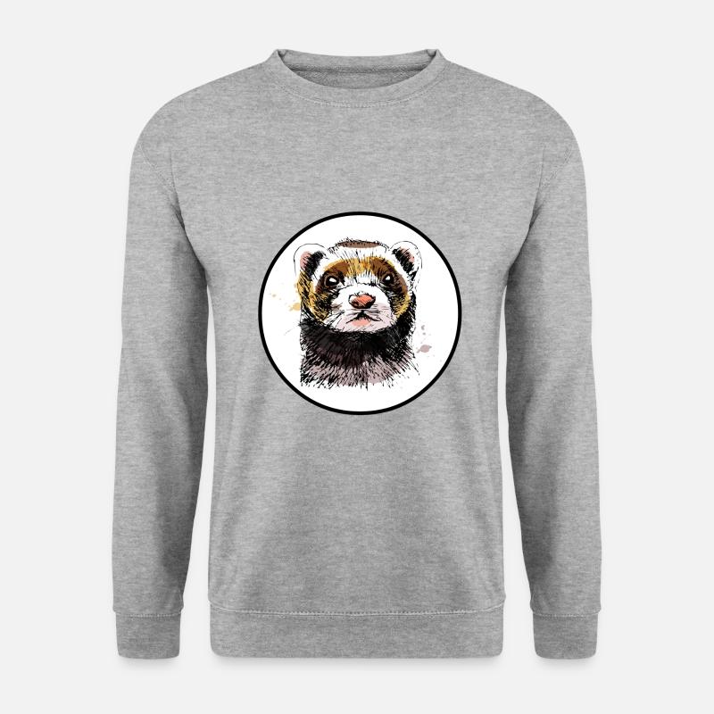 Frettchen - Unisex Pullover - Weißgrau meliert