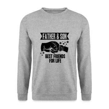 Father and son - Unisex Sweatshirt - salt & pepper - Front - Alina (178cm) & Michal (187cm)