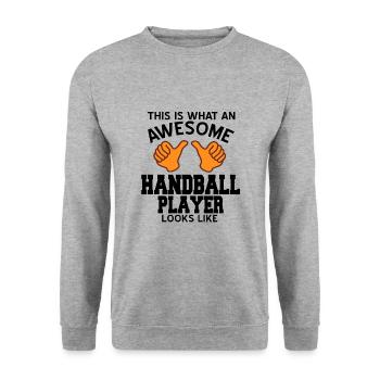 Handball - Sweat-shirt Unisexe - gris chiné - Devant - Alina (178cm) & Michal (187cm)