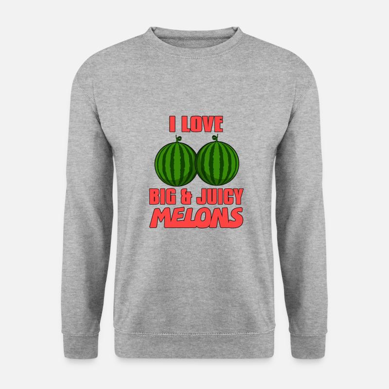 Wassermelone - Unisex Pullover - Weißgrau meliert