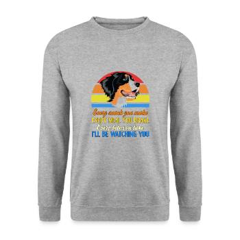 Berner Sennenhund - Unisex Pullover - Weißgrau meliert - Vorne - Alina (178cm) & Michal (187cm)