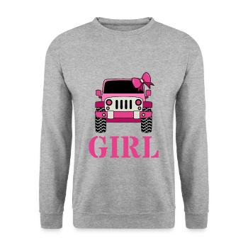 Off Road Girl - Unisex Pullover - Weißgrau meliert - Vorne - Alina (178cm) & Michal (187cm)