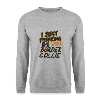 Border Collie Herding Dog Shepherd Gift - Unisex Sweatshirt - salt & pepper - Front - Alina (178cm) & Michal (187cm)