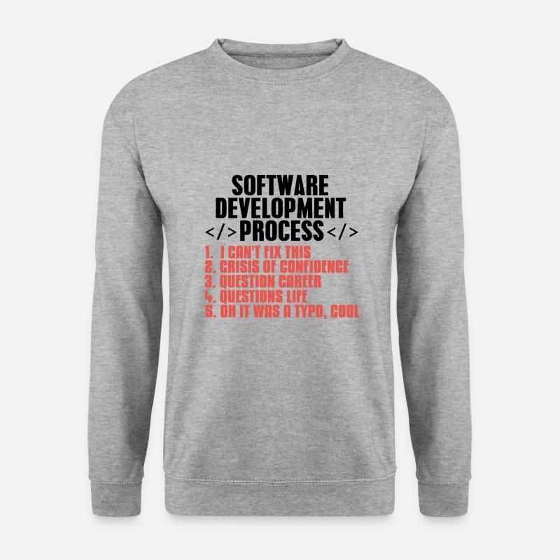 Programmierer Coder Softwareentwickler Geschenk - Unisex Pullover - Weißgrau meliert