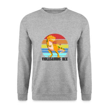 Viola dinosaur - Unisex Sweatshirt - salt & pepper - Front - Alina (178cm) & Michal (187cm)