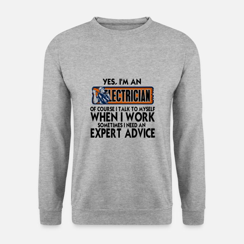 Elektriker - Unisex Pullover - Weißgrau meliert