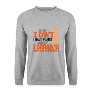 Labrador - Unisex Pullover - Weißgrau meliert - Vorne - Alina (178cm) & Michal (187cm)