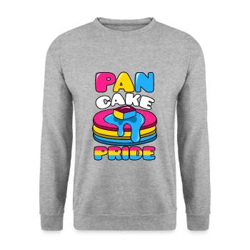 Pan Cake Pride Pansexual - Unisex Pullover - Weißgrau meliert - Vorne - Alina (178cm) & Michal (187cm)