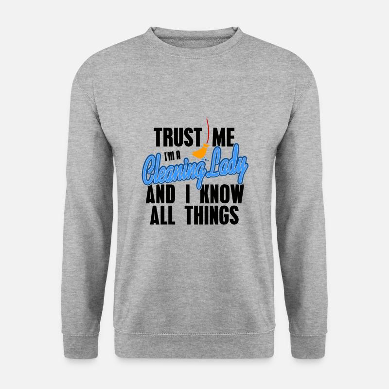 Putzfrau Geschenk - Unisex Pullover - Weißgrau meliert