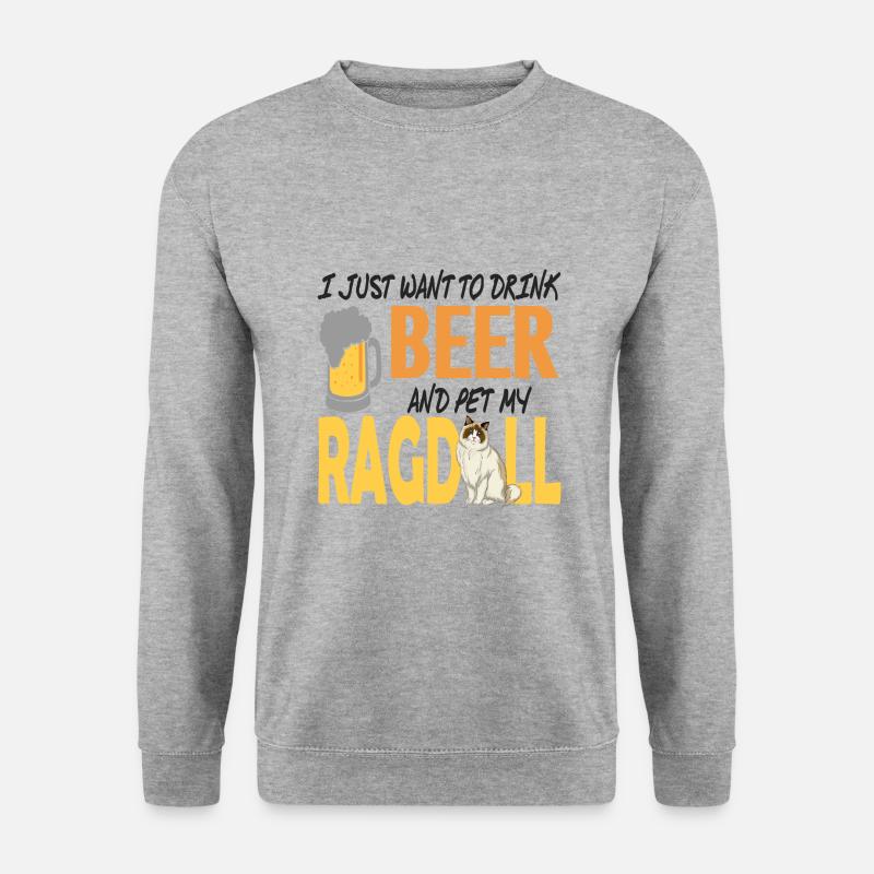 Ragdoll-Katze - Unisex Pullover - Weißgrau meliert
