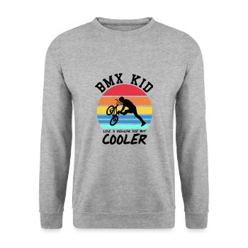 BMX - Unisex Pullover - Weißgrau meliert - Vorne - Alina (178cm) & Michal (187cm)