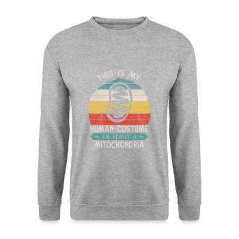 My Human Costume I'M A Mitochondria - Unisex Sweatshirt - salt & pepper - Front - Alina (178cm) & Michal (187cm)