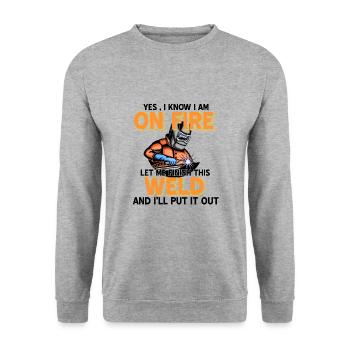 welder - Unisex Sweatshirt - salt & pepper - Front - Alina (178cm) & Michal (187cm)