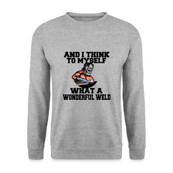 welder - Unisex Sweatshirt - salt & pepper - Front - Alina (178cm) & Michal (187cm)