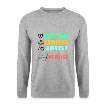 Zahnarzt - Unisex Pullover - Weißgrau meliert - Vorne - Alina (178cm) & Michal (187cm)