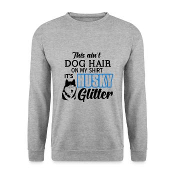 Sibirischer Husky - Unisex Pullover - Weißgrau meliert - Vorne - Alina (178cm) & Michal (187cm)