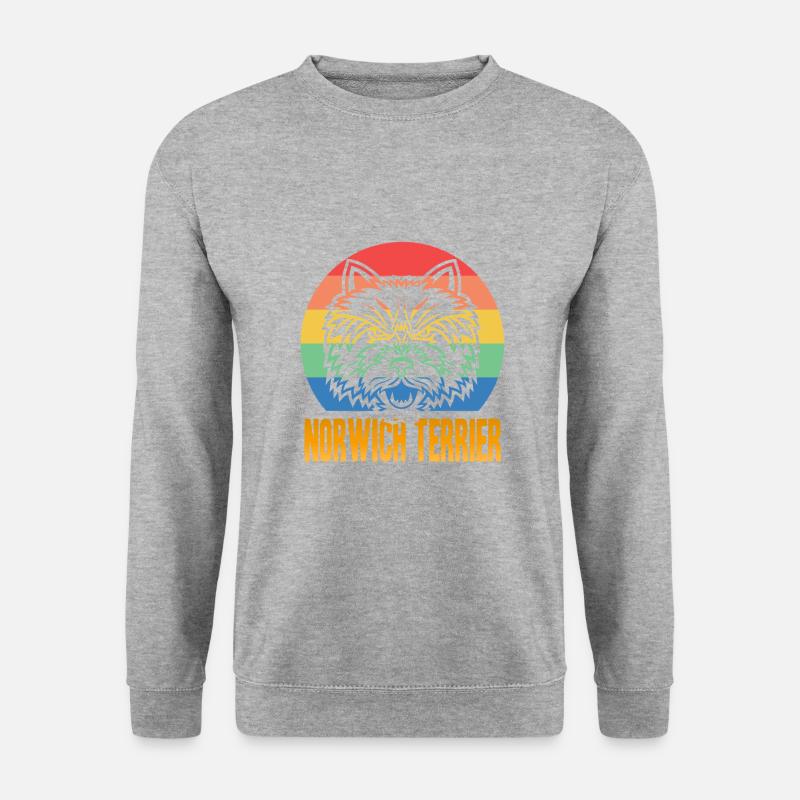 Norwich Terrier - Unisex Pullover - Weißgrau meliert