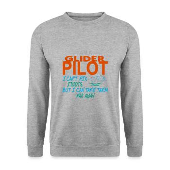 Gliding Glider pilots - Unisex Sweatshirt - salt & pepper - Front - Alina (178cm) & Michal (187cm)