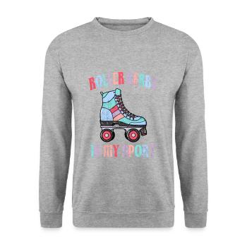 Le roller derby est mon sport - Sweat-shirt Unisexe - gris chiné - Devant - Alina (178cm) & Michal (187cm)