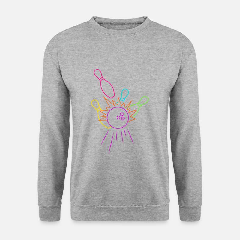 Bowling Pin Liebhaber - Unisex Pullover - Weißgrau meliert