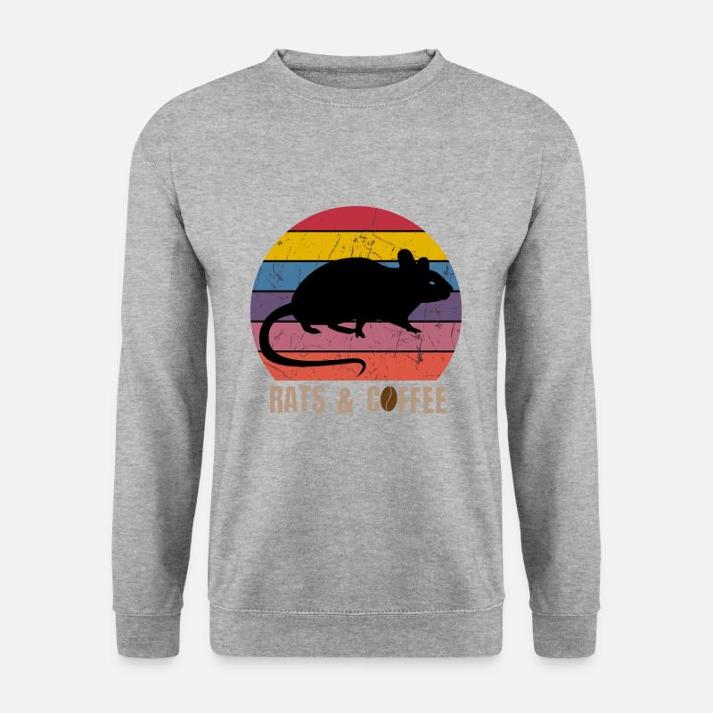 Rats & Coffee - Unisex Pullover - Weißgrau meliert