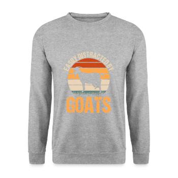 Easily Distracted By Goats - Unisex Sweatshirt - salt & pepper - Front - Alina (178cm) & Michal (187cm)