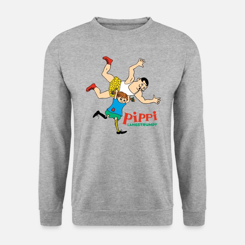 Pippi Langstrumpf Pippi Ist Stark - Unisex Pullover - Weißgrau meliert