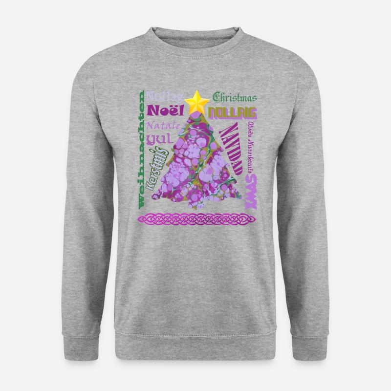 Noël multilingue E 230 - Sweat-shirt Unisexe - gris chiné