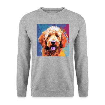Golden Doodle Pop Art - Unisex Sweatshirt - salt & pepper - Front - Alina (178cm) & Michal (187cm)