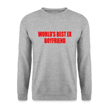 world's best ex boyfriend - Unisex Pullover - Weißgrau meliert - Vorne - Alina (178cm) & Michal (187cm)