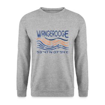 Wangerooge GPS coordinates - Unisex Sweatshirt - salt & pepper - Front - Alina (178cm) & Michal (187cm)
