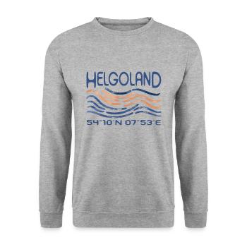Heligoland GPS coordinates North Sea Island Lange Anna - Unisex Sweatshirt - salt & pepper - Front - Alina (178cm) & Michal (187cm)