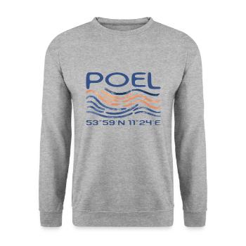 Poel Island Baltic Sea GPS coordinates - Unisex Sweatshirt - salt & pepper - Front - Alina (178cm) & Michal (187cm)