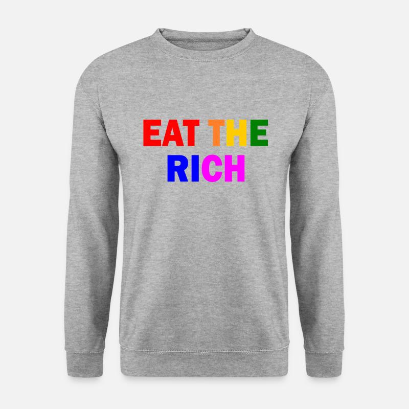 Eat the rich - Unisex Pullover - Weißgrau meliert