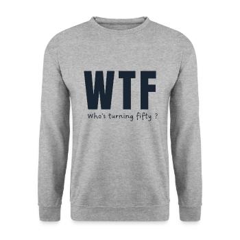 50th birthday - Unisex Sweatshirt - salt & pepper - Front - Alina (178cm) & Michal (187cm)