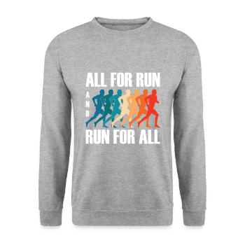 Love Running Zitat - Laufen Läufer Motivation - Unisex Pullover - Weißgrau meliert - Vorne - Alina (178cm) & Michal (187cm)