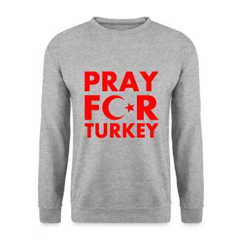 Pray for turkey - Sweat-shirt Unisexe - gris chiné - Devant - Alina (178cm) & Michal (187cm)