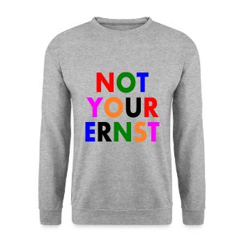 Not your ernst - Unisex Pullover - Weißgrau meliert - Vorne - Alina (178cm) & Michal (187cm)