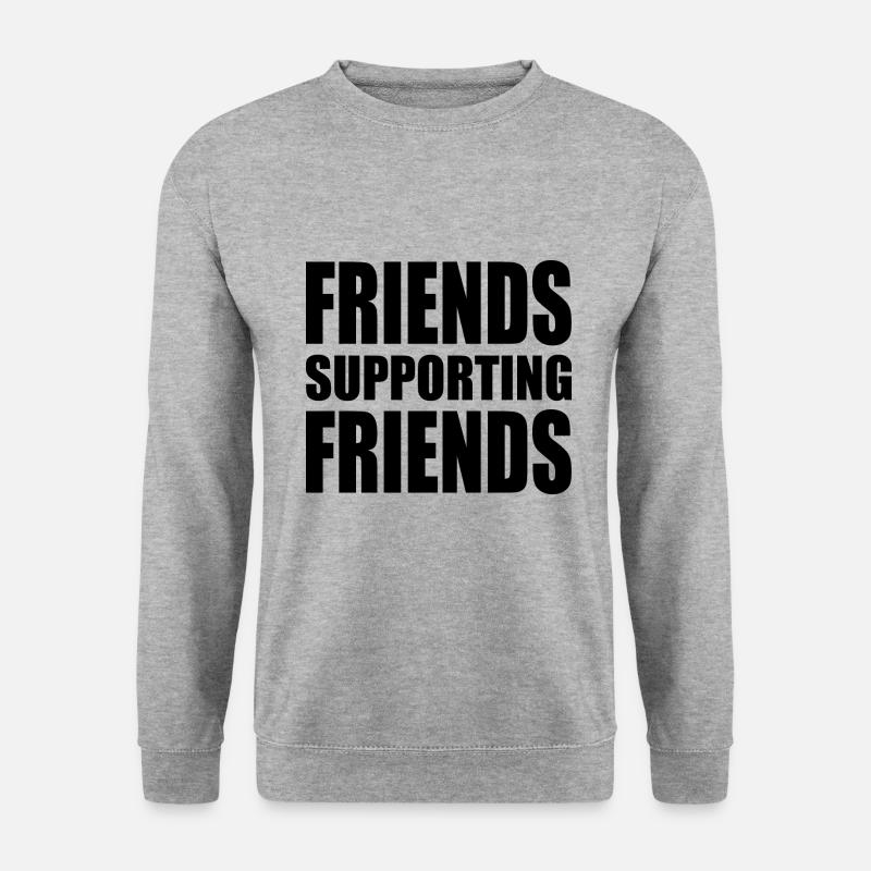 friends supporting friends - Unisex Pullover - Weißgrau meliert