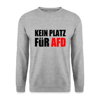 kein platz für afd - Unisex Pullover - Weißgrau meliert - Vorne - Alina (178cm) & Michal (187cm)