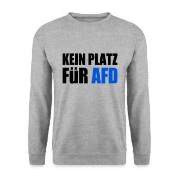 kein platz für afd - Unisex Pullover - Weißgrau meliert - Vorne - Alina (178cm) & Michal (187cm)