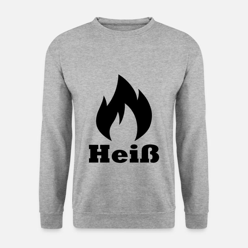 Heiß - Unisex Pullover - Weißgrau meliert