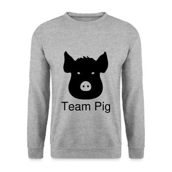 HBL Team Pig black 1b1d3964bd25233fd7111078634ff07 - Unisex Sweatshirt - salt & pepper - Front - Alina (178cm) & Michal (187cm)