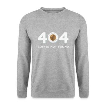 Error 404 Coffee not found - Unisex Pullover - Weißgrau meliert - Vorne - Alina (178cm) & Michal (187cm)