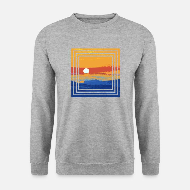 Sonnenuntergang - Unisex Pullover - Weißgrau meliert