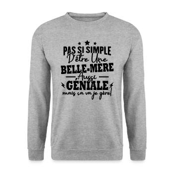 Pas si facile d'être une belle-mère - Sweat-shirt Unisexe - gris chiné - Devant - Alina (178cm) & Michal (187cm)