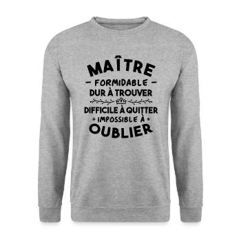 Maître formidable, Cadeau Maître école - Sweat-shirt Unisexe - gris chiné - Devant - Alina (178cm) & Michal (187cm)